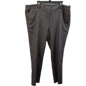 Talbots Size 18w Trousers Mills Black High Rise Pockets Zip Hook Straight Leg